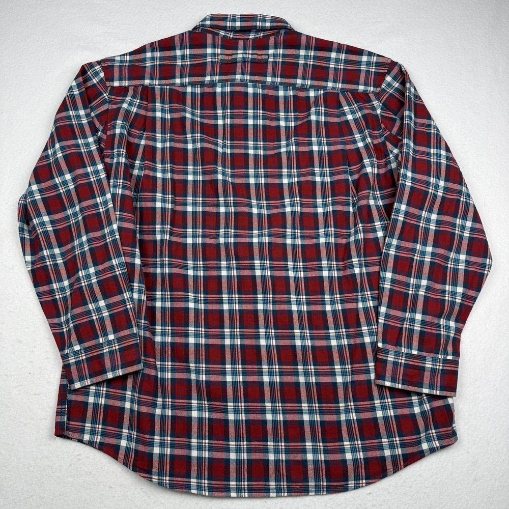 Duluth Trading Co Shirt Mens XL Red Plaid Flannel Long Sleeve MagnaReady Casual - Picture 6 of 7